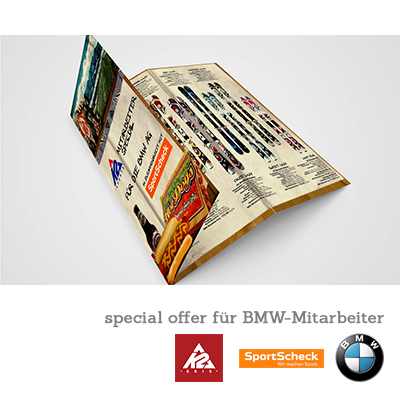 K2 Skis & Sport Scheck München - Produktflyer für BMW-Mitarbeiter